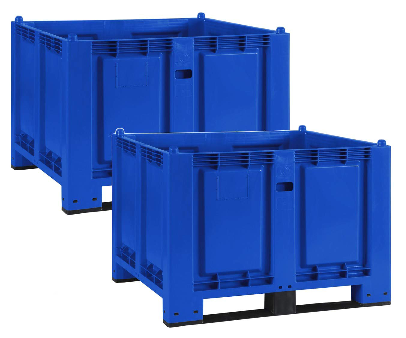 Brb Spar-set, 2x Palettenbox Mit 2 Kufen, Lxbxh 1200x800x850 Mm, Blau