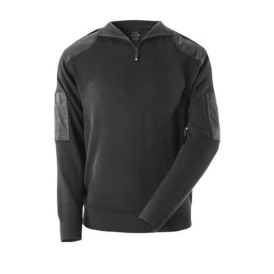Nanterre Strickpullover mit kurzem Reißverschluss FRONTLINE, Schwarz, Größe 2XL