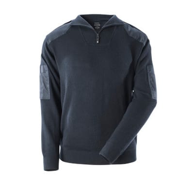 Nanterre Strickpullover mit kurzem Reißverschluss - FRONTLINE - Schwarzblau, Gr. S