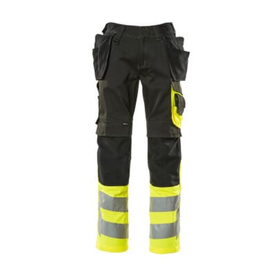 Hose mit Hängetaschen SAFE SUPREME, Schwarz/hi-vis Gelb, Größe 90C51