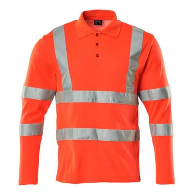 Polo-Shirt, Langarm SAFE CLASSIC, hi-vis Rot, Größe L