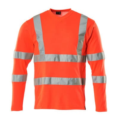 T-Shirt, Langarm SAFE CLASSIC, hi-vis Rot, Größe XL