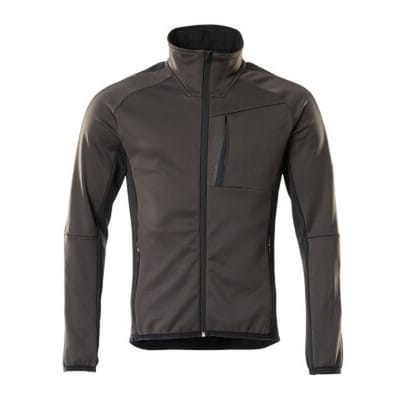 Fleecepullover mit Reißverschluss UNIQUE, Dunkelanthrazit/Schwarz, Größe XL