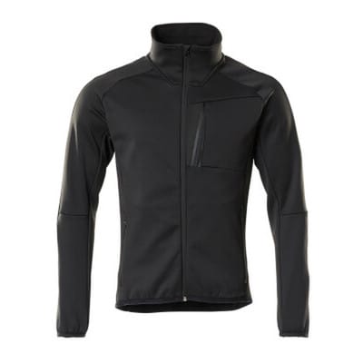Fleecepullover mit Reißverschluss UNIQUE, Schwarz, Größe S