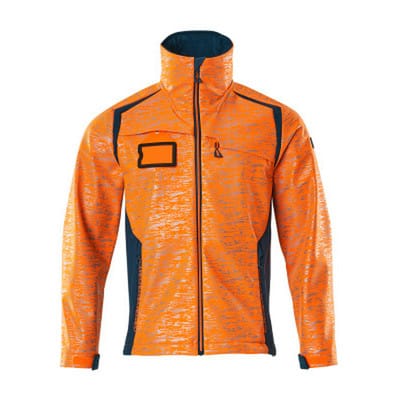 Soft Shell Jacke ACCELERATE SAFE, hi-vis Orange/Dunkelpetroleum, Größe L