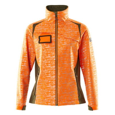 Soft Shell Jacke ACCELERATE SAFE, hi-vis Orange/Moosgrün, Größe XS