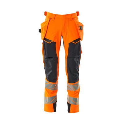 Hose mit Hängetaschen ACCELERATE SAFE, hi-vis Orange/Schwarzblau, Größe 76C58