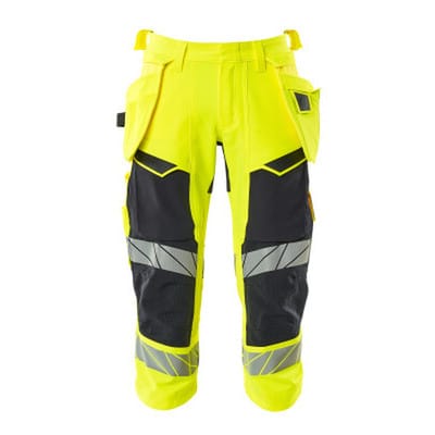 Dreiviertel-Hose mit Hängetaschen - ACCELERATE SAFE - hi-vis Gelb/Schwarzblau, Gr. C45