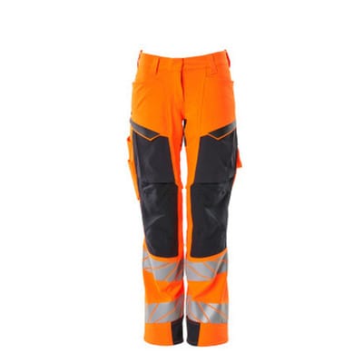 Hose mit Knietaschen ACCELERATE SAFE, hi-vis Orange/Schwarzblau, Größe 76C40