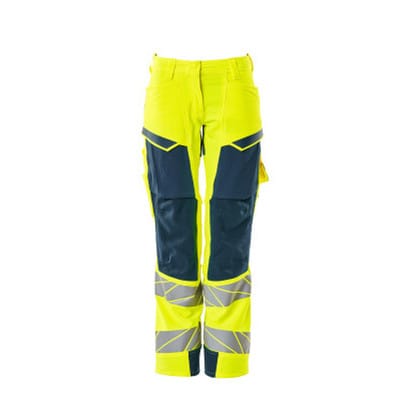 Hose mit Knietaschen ACCELERATE SAFE, hi-vis Gelb/Dunkelpetroleum, Größe 76C42