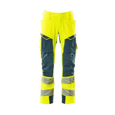Hose mit Knietaschen ACCELERATE SAFE, hi-vis Gelb/Dunkelpetroleum, Größe 82C60