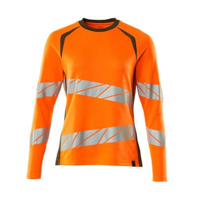 T-Shirt, Langarm ACCELERATE SAFE, hi-vis Orange/Moosgrün, Größe 3XL-ONE