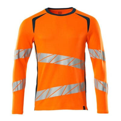 T-Shirt, Langarm ACCELERATE SAFE, hi-vis Orange/Dunkelpetroleum, Größe S-ONE