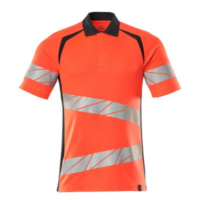 Polo-Shirt ACCELERATE SAFE, hi-vis Rot/Schwarzblau, Größe M-ONE