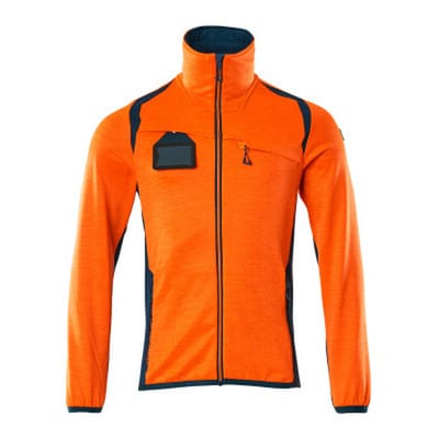 Fleecepullover mit Reißverschluss - ACCELERATE SAFE - hi-vis Orange/Dunkelpetroleum, Gr. S