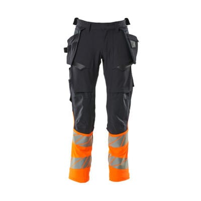 Hose mit Hängetaschen ACCELERATE SAFE, Schwarzblau/hi-vis Orange, Größe 76C56