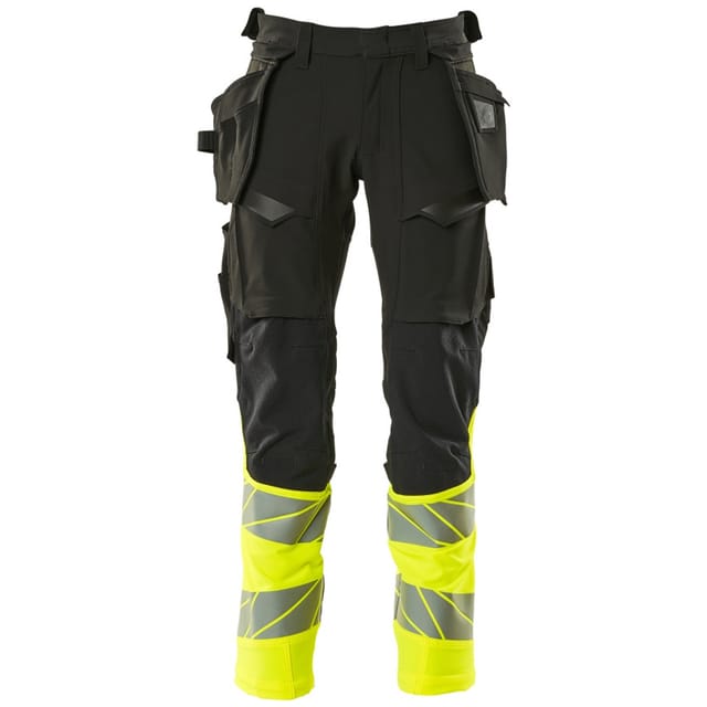 Hose mit Hängetaschen ACCELERATE SAFE, Schwarz/hi-vis Gelb, Größe 82C64