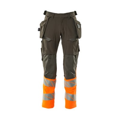 Hose mit Hängetaschen - ACCELERATE SAFE - Dunkelanthrazit/hi-vis Orange, Gr. 76C49