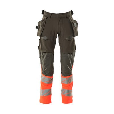 Hose mit Hängetaschen ACCELERATE SAFE, Dunkelanthrazit/hi-vis Rot, Größe 76C49