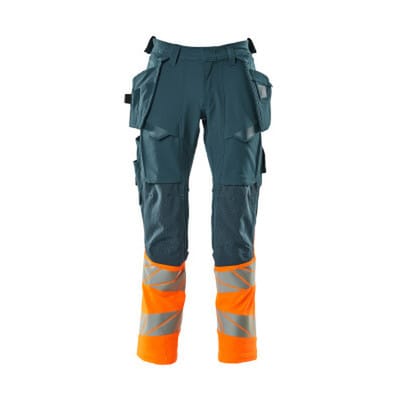 Hose mit Hängetaschen - ACCELERATE SAFE - Dunkelpetroleum/hi-vis Orange, Gr. 90C46