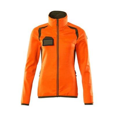 Fleecepullover mit Reißverschluss - ACCELERATE SAFE - hi-vis Orange/Moosgrün, Gr. XS