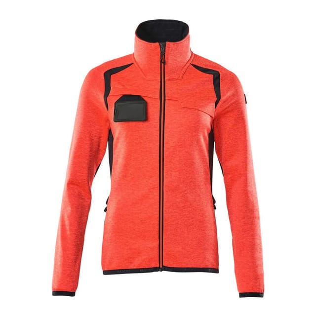 Fleecepullover mit Reißverschluss - ACCELERATE SAFE - hi-vis Rot/Schwarzblau, Gr. XS