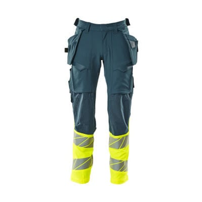 Hose mit Hängetaschen ACCELERATE SAFE, Dunkelpetroleum/hi-vis Gelb, Größe 90C52