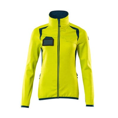Fleecepullover mit Reißverschluss - ACCELERATE SAFE - hi-vis Gelb/Dunkelpetroleum, Gr. XS