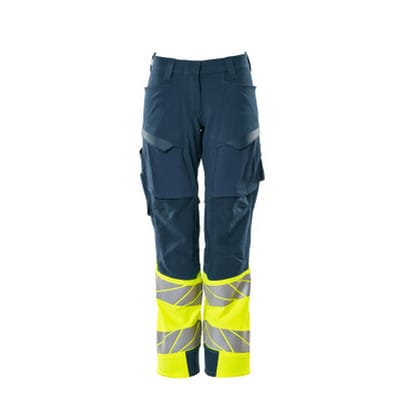 Hose mit Knietaschen ACCELERATE SAFE, Dunkelpetroleum/hi-vis Gelb, Größe 76C36