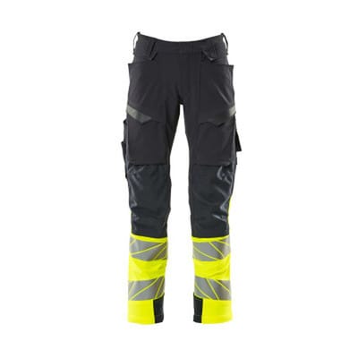 Hose mit Knietaschen ACCELERATE SAFE, Schwarzblau/hi-vis Gelb, Größe 82C49