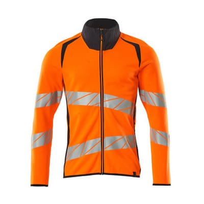 Sweatshirt mit Reißverschluss - ACCELERATE SAFE - hi-vis Orange/Schwarzblau, Gr. L