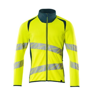 Sweatshirt mit Reißverschluss - ACCELERATE SAFE - hi-vis Gelb/Dunkelpetroleum, Gr. 2XL