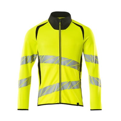 Sweatshirt mit Reißverschluss ACCELERATE SAFE, hi-vis Gelb/Schwarz, Größe 2XL