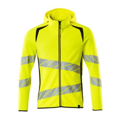 Kapuzensweatshirt mit Reißverschluss - ACCELERATE SAFE - hi-vis Gelb/Schwarz, Gr. 4XL