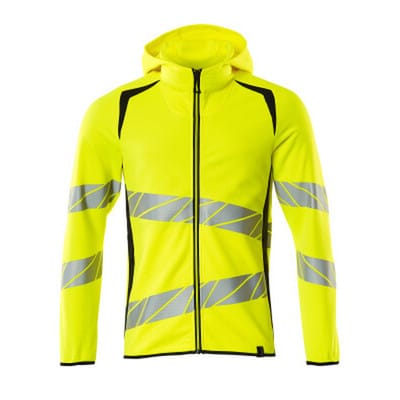 Kapuzensweatshirt mit Reißverschluss - ACCELERATE SAFE - hi-vis Gelb/Schwarzblau, Gr. M