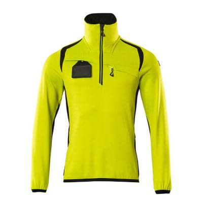 Fleecepullover mit kurzem Reißverschluss - ACCELERATE SAFE - hi-vis Gelb/Schwarz, Gr. 5XL