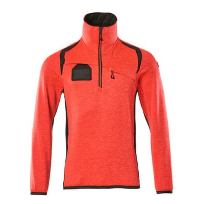 Fleecepullover mit kurzem Reißverschluss - ACCELERATE SAFE - hi-vis Rot/Dunkelanthrazit, Gr. 4XL