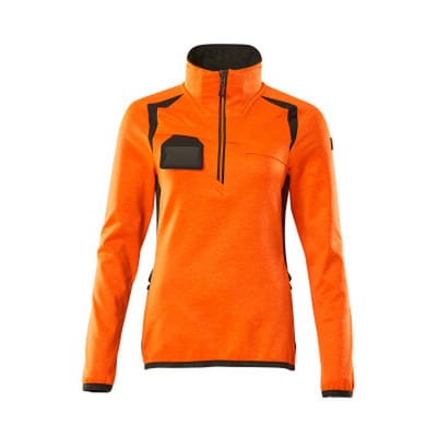Fleecepullover mit kurzem Reißverschluss - ACCELERATE SAFE - hi-vis Orange/Dunkelanthrazit, Gr. L