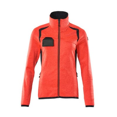 Fleecepullover mit Reißverschluss - ACCELERATE SAFE - hi-vis Rot/Schwarzblau, Gr. 4XL