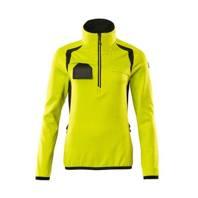 Fleecepullover mit kurzem Reißverschluss - ACCELERATE SAFE - hi-vis Gelb/Schwarz, Gr. L
