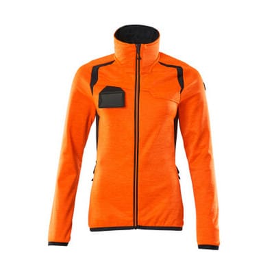 Fleecepullover mit Reißverschluss - ACCELERATE SAFE - hi-vis Orange/Schwarzblau, Gr. 4XL