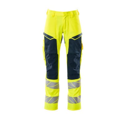 Hose mit Knietaschen ACCELERATE SAFE, hi-vis Gelb/Schwarzblau, Größe 82C45