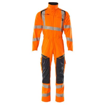 Overall mit Knietaschen ACCELERATE SAFE, hi-vis Orange/Schwarzblau, Größe XL