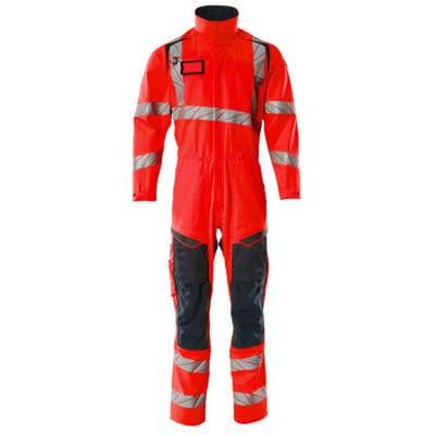 Overall mit Knietaschen ACCELERATE SAFE, hi-vis Rot/Schwarzblau, Größe 4XL
