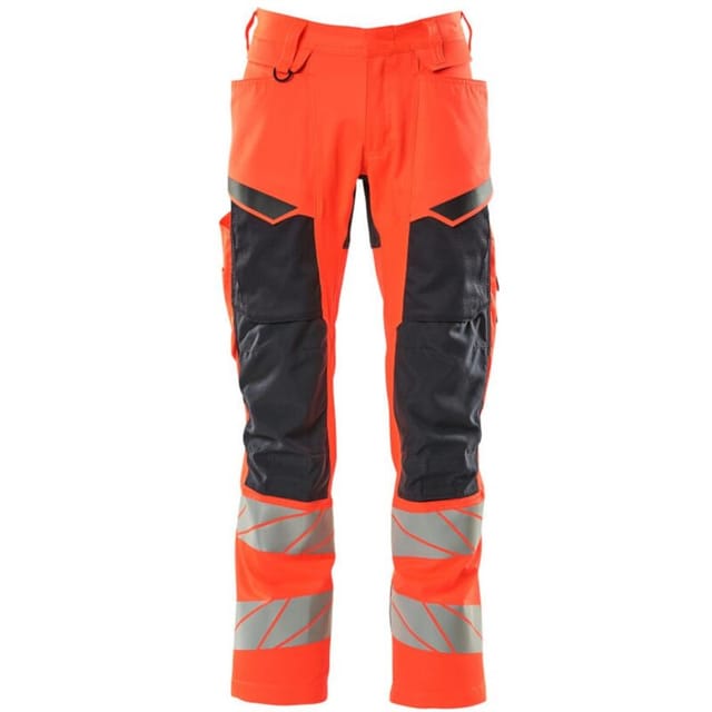 Hose mit Knietaschen ACCELERATE SAFE, hi-vis Rot/Schwarzblau, Größe 76C58