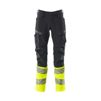 Hose mit Knietaschen ACCELERATE SAFE, Schwarzblau/hi-vis Gelb, Größe 76C50