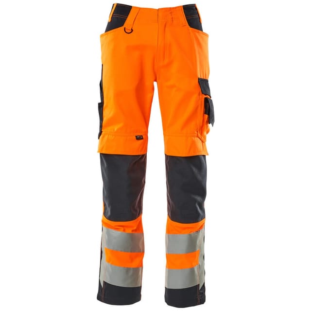 Hose mit Knietaschen SAFE SUPREME, hi-vis Orange/Schwarzblau, Größe 90C56