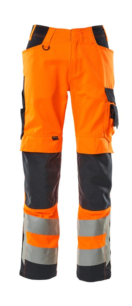 Hose mit Knietaschen SAFE SUPREME, hi-vis Orange/Schwarzblau, Größe 90C62