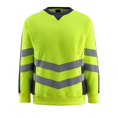 Wigton Sweatshirt SAFE SUPREME, hi-vis Gelb/Schwarzblau, Größe 2XL