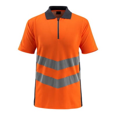 Murton Polo-Shirt SAFE SUPREME, hi-vis Orange/Schwarzblau, Größe 4XL